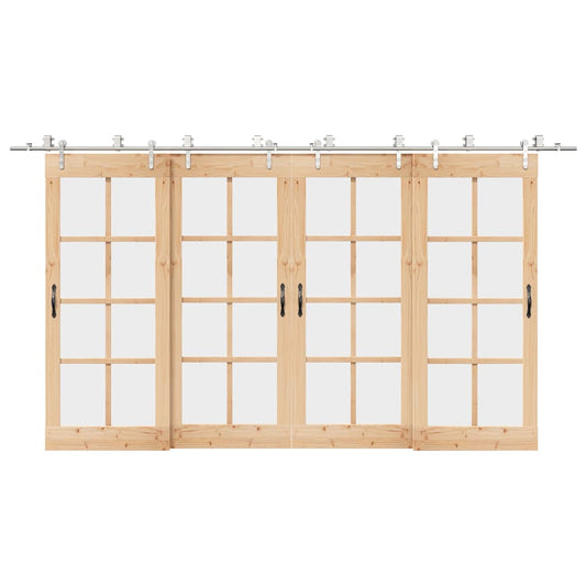 Schiebetür-Beschlagsatz 400 cm Edelstahl Silbern - Premium Türbeschläge & -klingeln  - Just €647.77! Shop now at homesales4u