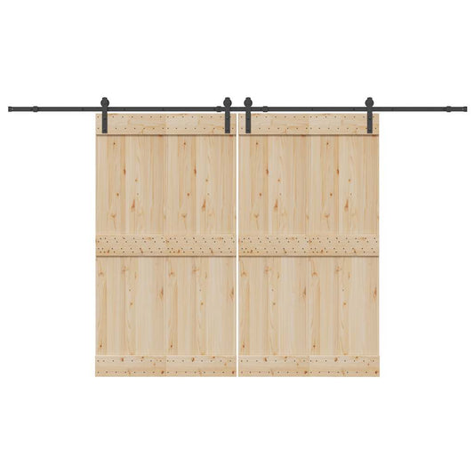 Schiebetürbeschlag-Set 366 cm Stahl Schwarz - Premium Türbeschläge & -klingeln  - Just €153.94! Shop now at homesales4u