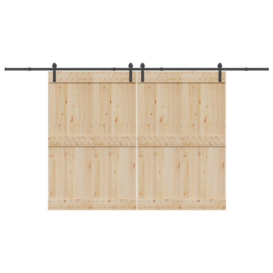 Schiebetürbeschlag-Set 400 cm Stahl Schwarz - Premium Türbeschläge & -klingeln  - Just €172.81! Shop now at homesales4u