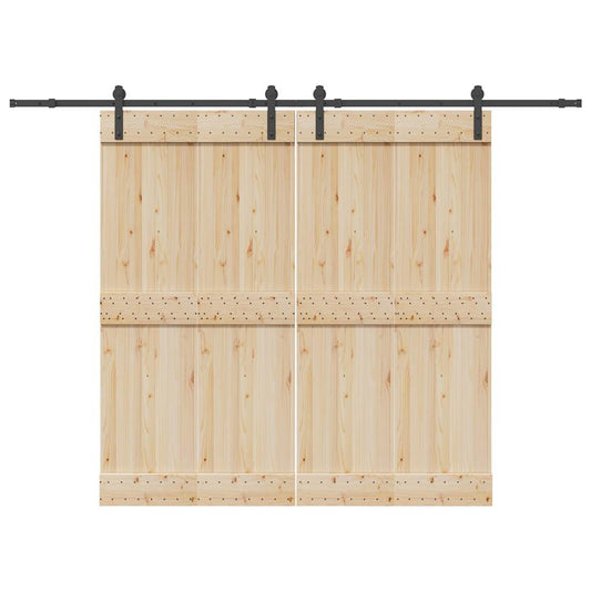 Schiebetürbeschlag-Set 427 cm Stahl Schwarz - Premium Türbeschläge & -klingeln  - Just €200.63! Shop now at homesales4u