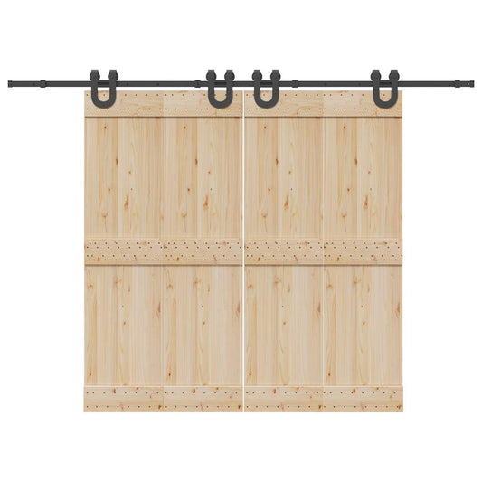 Schiebetürbeschlag-Set 366 cm Stahl Schwarz - Premium Türbeschläge & -klingeln  - Just €145.62! Shop now at homesales4u