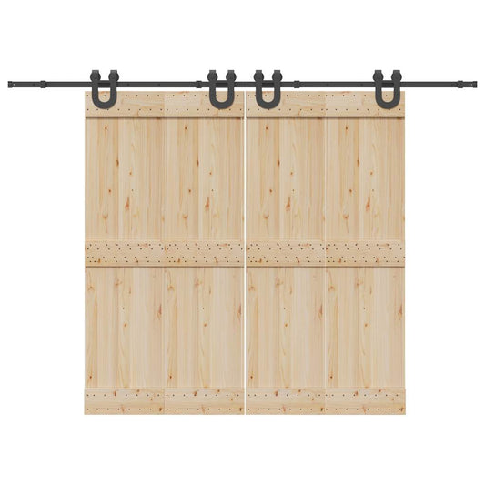 Schiebetürbeschlag-Set 400 cm Stahl Schwarz - Premium Türbeschläge & -klingeln  - Just €148.09! Shop now at homesales4u