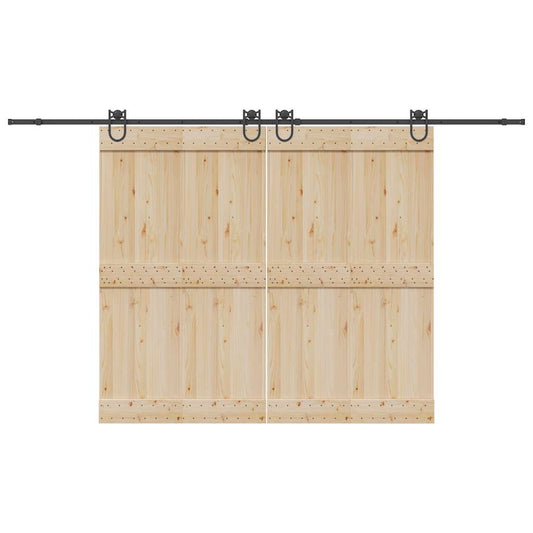 Schiebetürbeschlag-Set 366 cm Stahl Schwarz - Premium Türbeschläge & -klingeln  - Just €122.19! Shop now at homesales4u