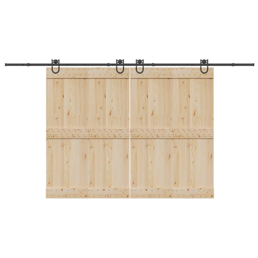 Schiebetürbeschlag-Set 400 cm Stahl Schwarz - Premium Türbeschläge & -klingeln  - Just €131.20! Shop now at homesales4u