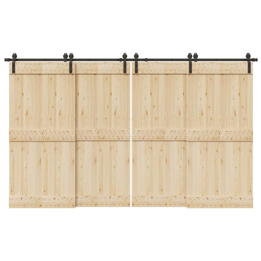 Schiebetürbeschlag-Set 366 cm Stahl Schwarz - Premium Türbeschläge & -klingeln  - Just €217.37! Shop now at homesales4u