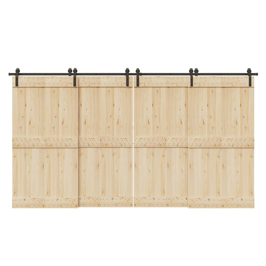 Schiebetürbeschlag-Set 400 cm Stahl Schwarz - Premium Türbeschläge & -klingeln  - Just €262.46! Shop now at homesales4u