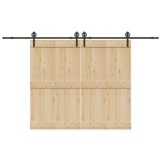 Schiebetürbeschlag-Set 366 cm Stahl Schwarz - Premium Türbeschläge & -klingeln  - Just €142.87! Shop now at homesales4u