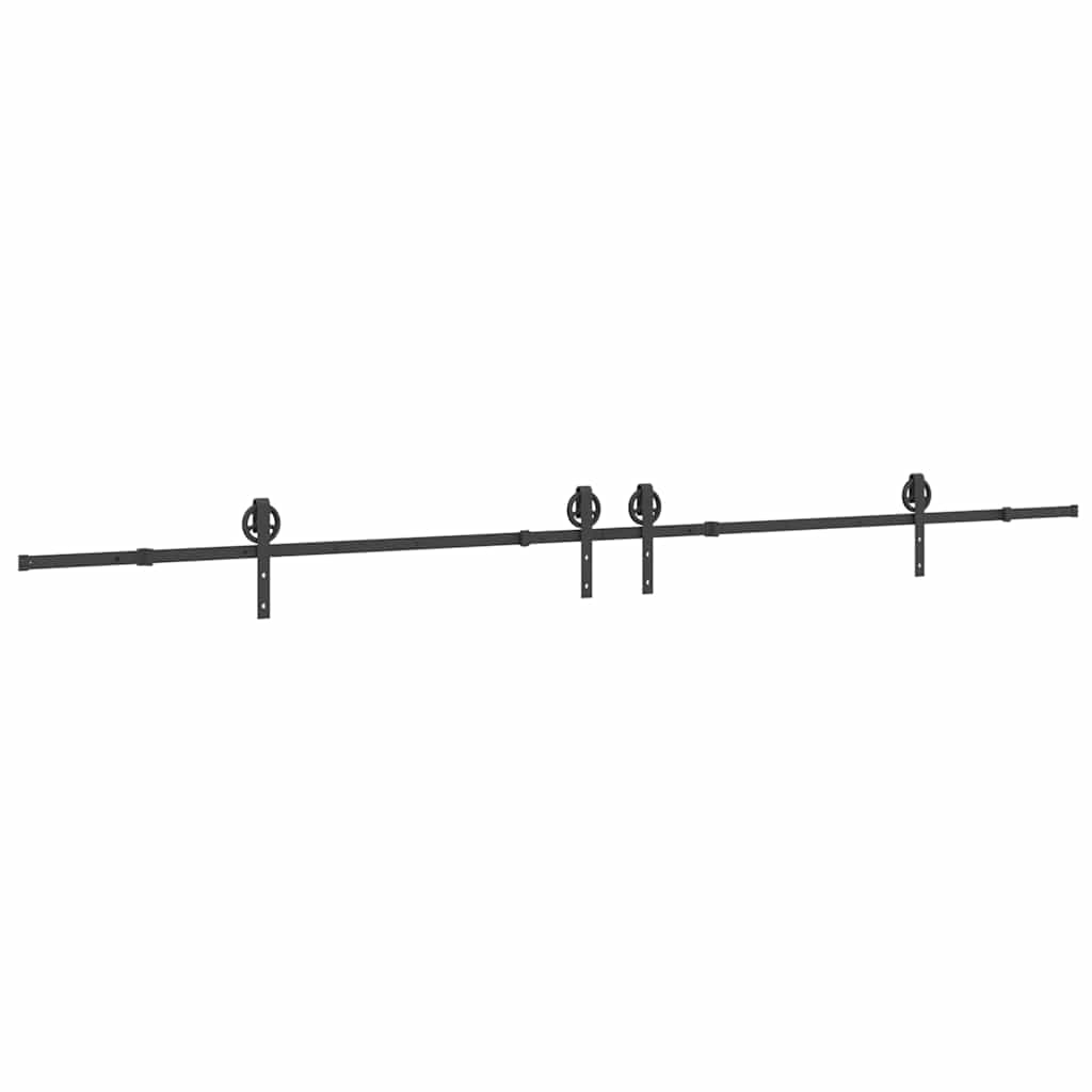 Schiebetürbeschlag-Set 400 cm Stahl Schwarz - Premium Türbeschläge & -klingeln  - Just €182.63! Shop now at homesales4u