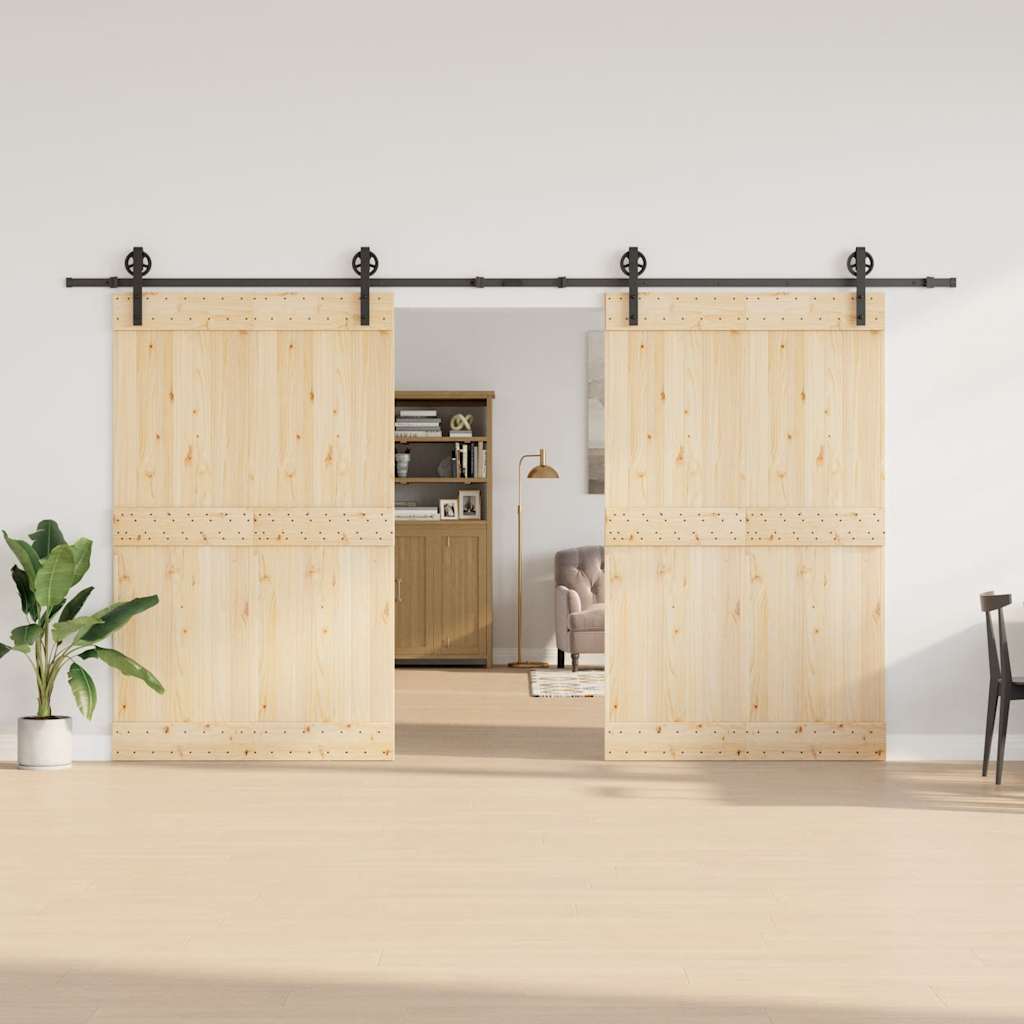 Schiebetürbeschlag-Set 400 cm Stahl Schwarz - Premium Türbeschläge & -klingeln  - Just €182.63! Shop now at homesales4u