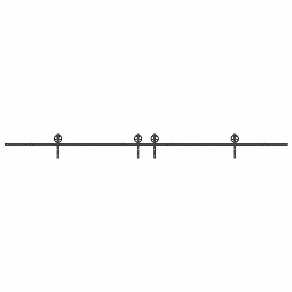 Schiebetürbeschlag-Set 400 cm Stahl Schwarz - Premium Türbeschläge & -klingeln  - Just €182.63! Shop now at homesales4u