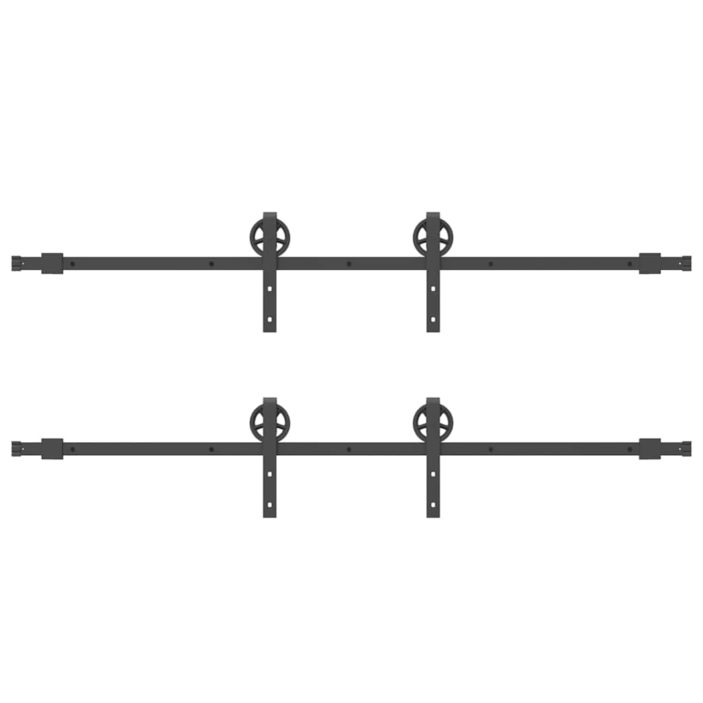 Schiebetürbeschlag-Set 400 cm Stahl Schwarz - Premium Türbeschläge & -klingeln  - Just €182.63! Shop now at homesales4u