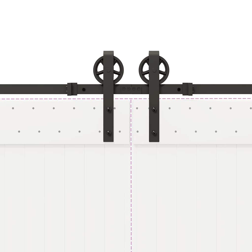 Schiebetürbeschlag-Set 400 cm Stahl Schwarz - Premium Türbeschläge & -klingeln  - Just €182.63! Shop now at homesales4u