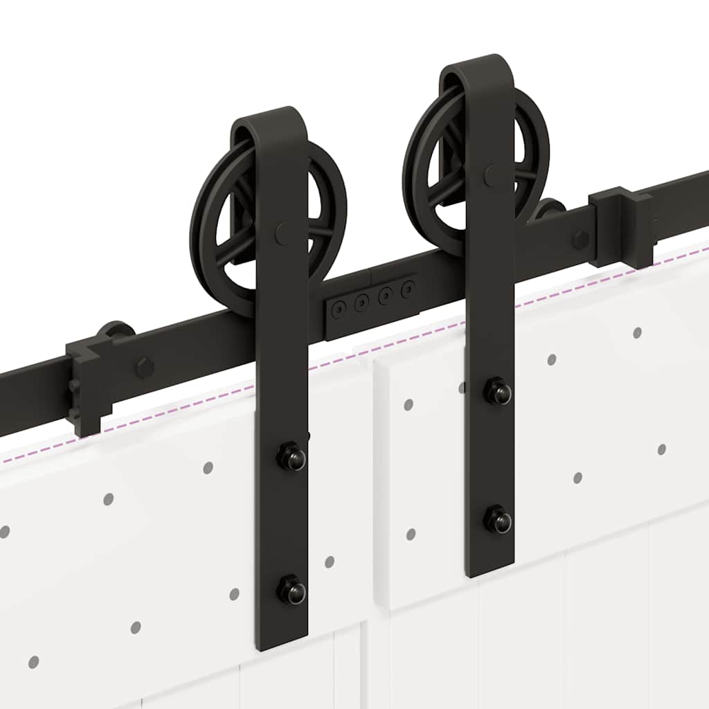 Schiebetürbeschlag-Set 400 cm Stahl Schwarz - Premium Türbeschläge & -klingeln  - Just €182.63! Shop now at homesales4u