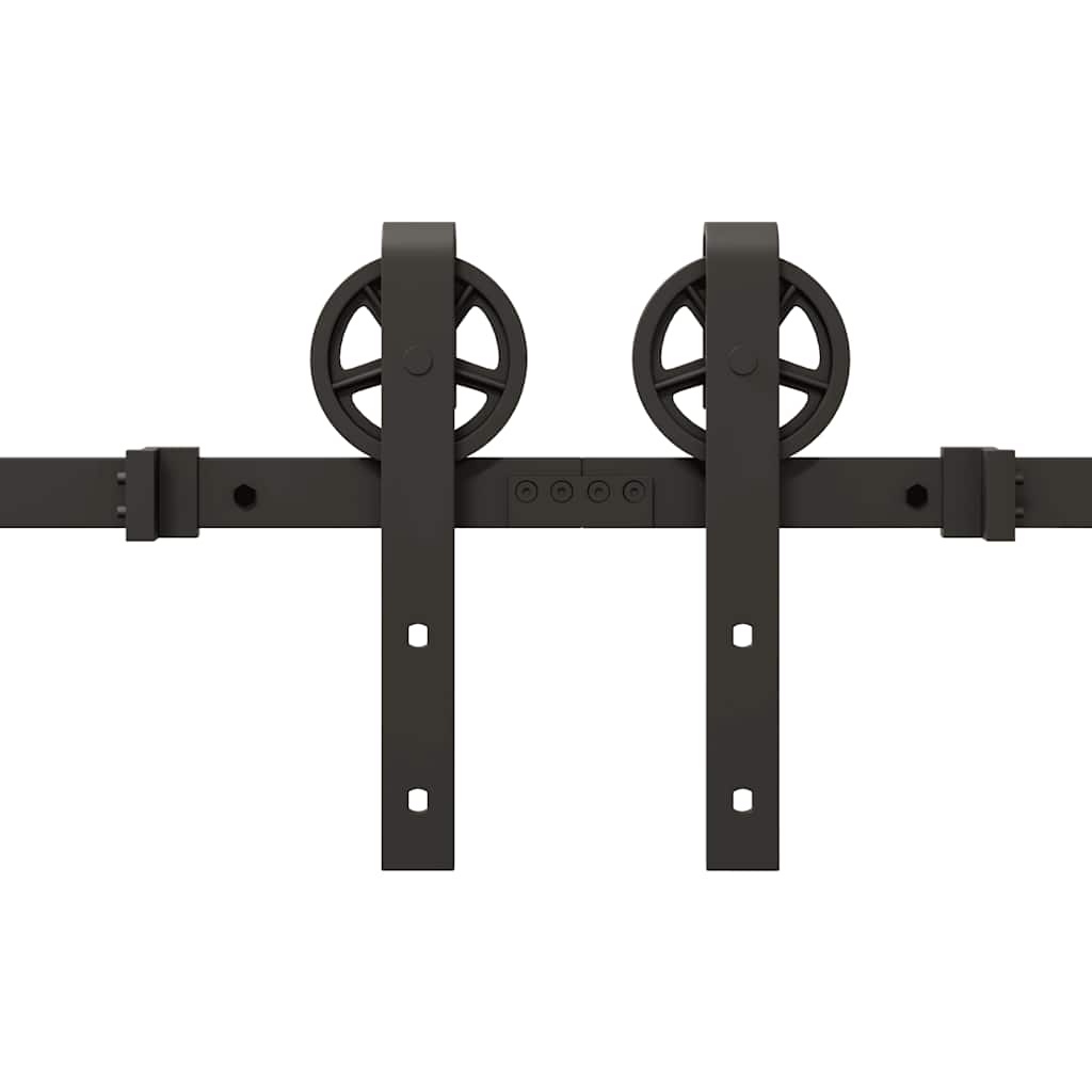 Schiebetürbeschlag-Set 400 cm Stahl Schwarz - Premium Türbeschläge & -klingeln  - Just €182.63! Shop now at homesales4u