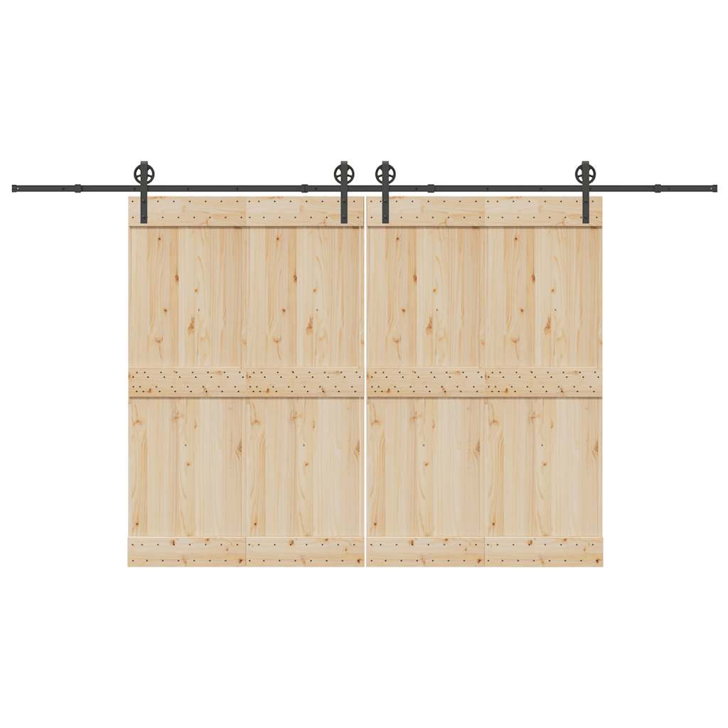 Schiebetürbeschlag-Set 400 cm Stahl Schwarz - Premium Türbeschläge & -klingeln  - Just €182.63! Shop now at homesales4u
