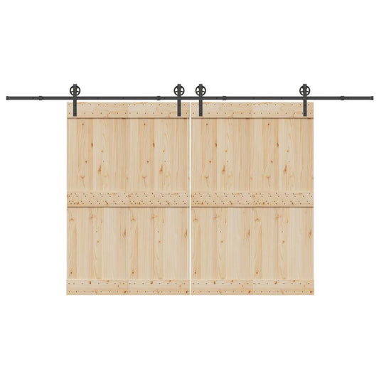 Schiebetürbeschlag-Set 400 cm Stahl Schwarz - Premium Türbeschläge & -klingeln  - Just €182.41! Shop now at homesales4u