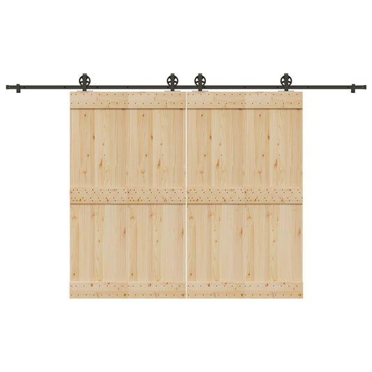 Schiebetürbeschlag-Set 366 cm Stahl Schwarz - Premium Türbeschläge & -klingeln  - Just €145.34! Shop now at homesales4u