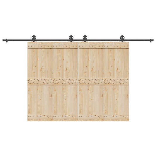 Schiebetürbeschlag-Set 400 cm Stahl Schwarz - Premium Türbeschläge & -klingeln  - Just €189.21! Shop now at homesales4u