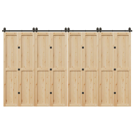 Schiebetürbeschlag-Set 366 cm Stahl Schwarz - Premium Türbeschläge & -klingeln  - Just €250.30! Shop now at homesales4u