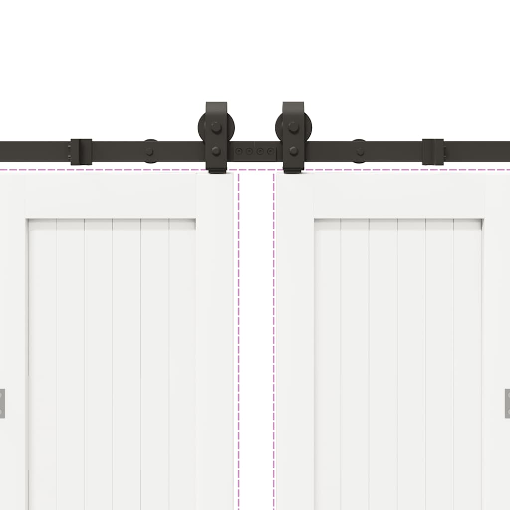 Schiebetürbeschlag-Set 400 cm Stahl Schwarz - Premium Türbeschläge & -klingeln  - Just €242.12! Shop now at homesales4u