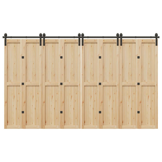Schiebetürbeschlag-Set 366 cm Stahl Schwarz - Premium Türbeschläge & -klingeln  - Just €260.74! Shop now at homesales4u