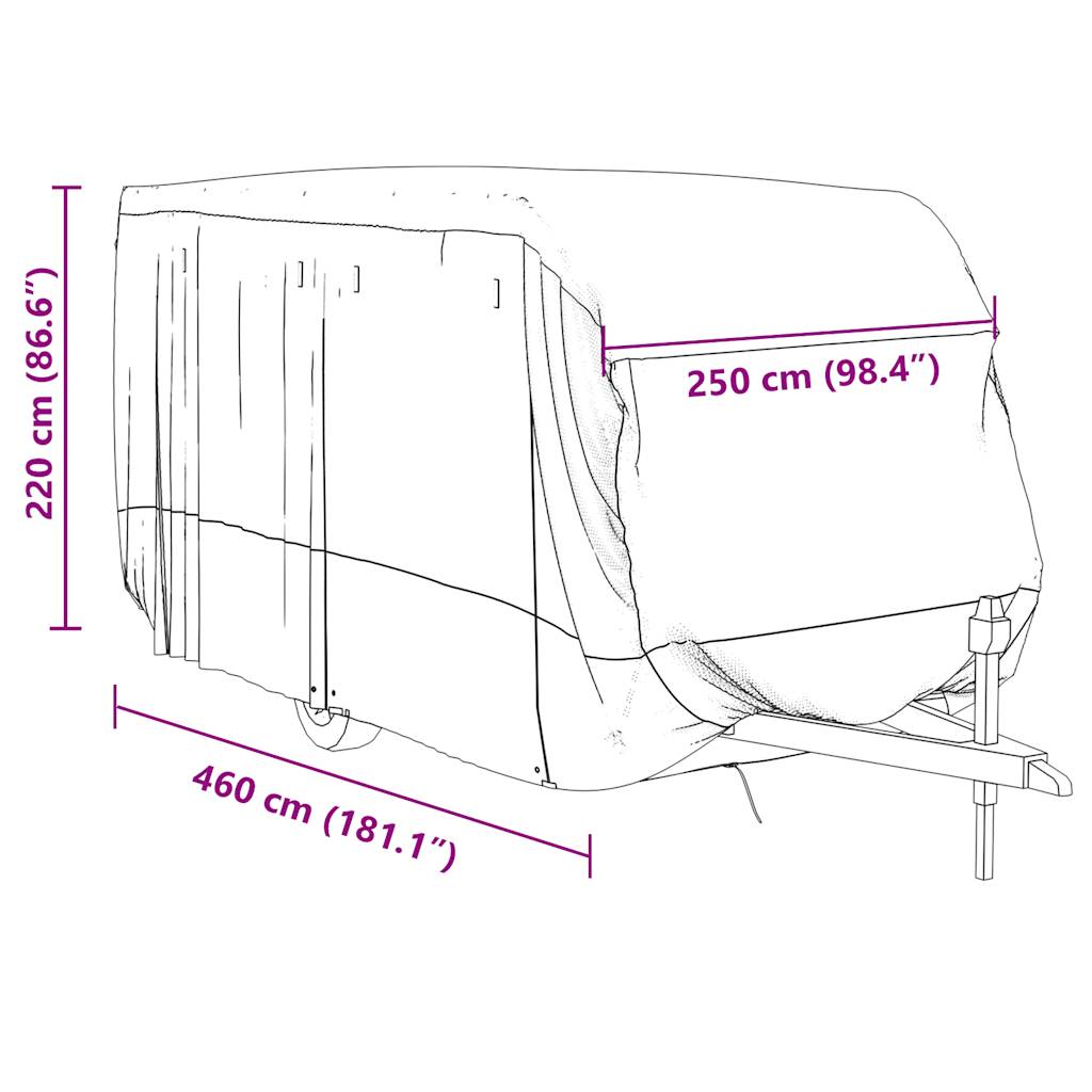 Schutzhülle für Wohnwagen Grau 460x250x220 cm Vliesstoff - Premium Kfz-Abdeckplanen  - Just €179.11! Shop now at homesales4u