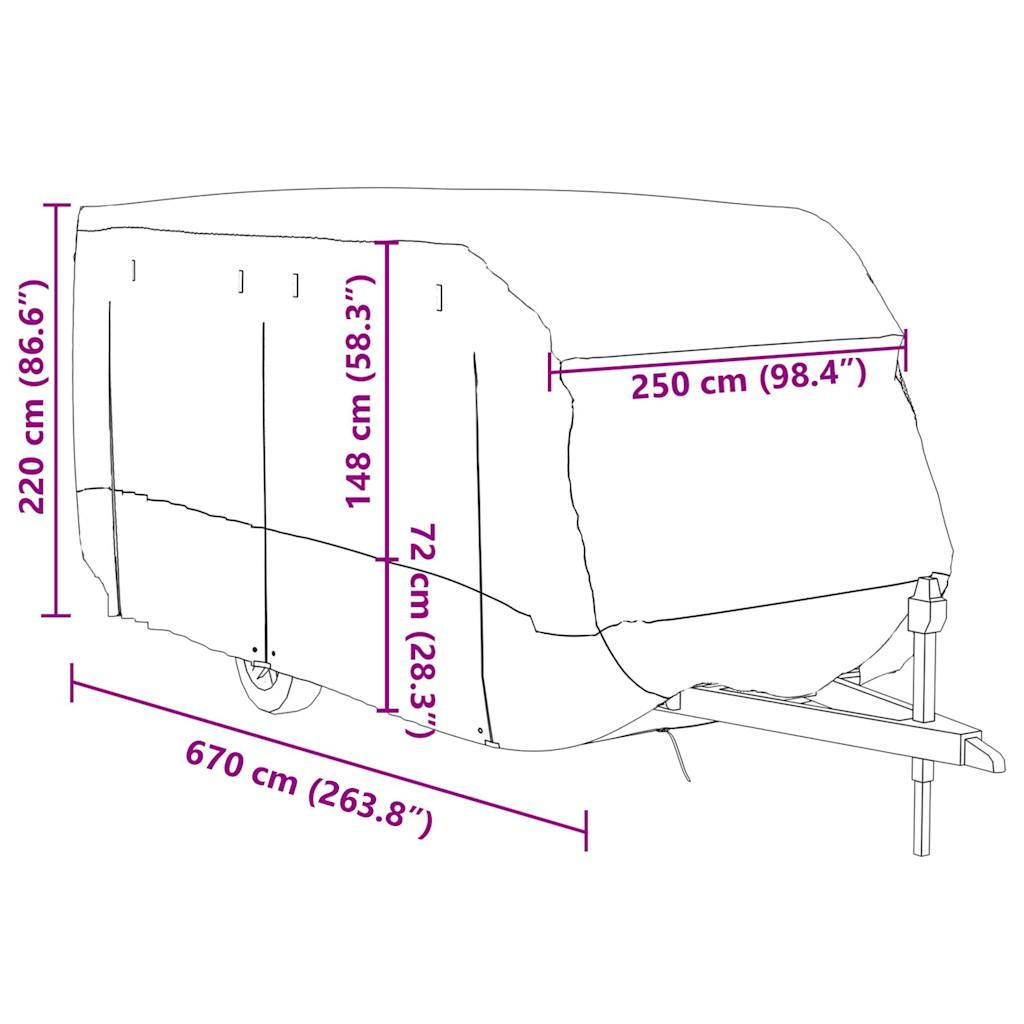Schutzhülle für Wohnwagen Grau 670x250x220 cm Vliesstoff - Premium Kfz-Abdeckplanen  - Just €189.94! Shop now at homesales4u