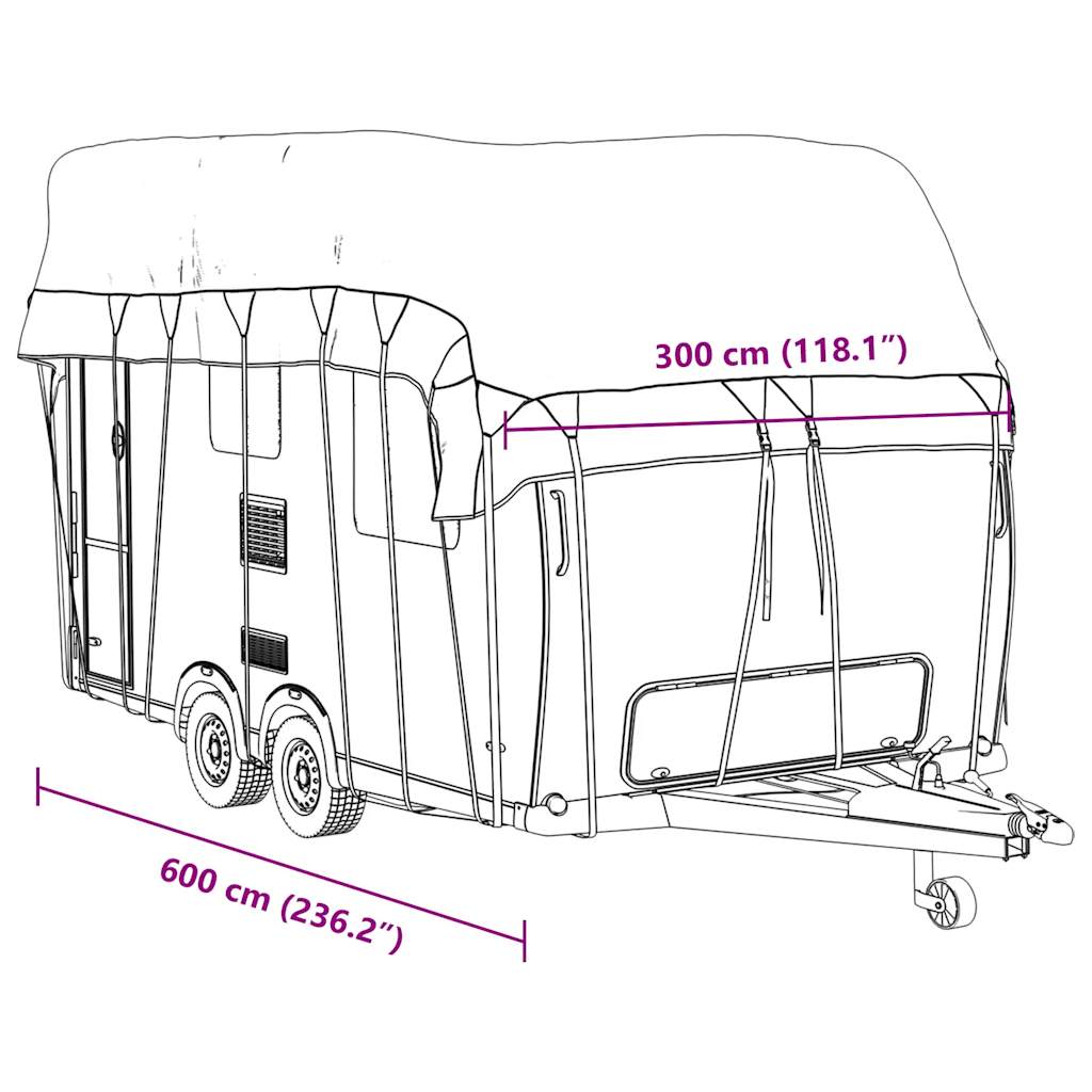 Dachplane für Wohnwagen Grau 600x300 cm Vliesstoff - Premium Kfz-Abdeckplanen  - Just €126.55! Shop now at homesales4u