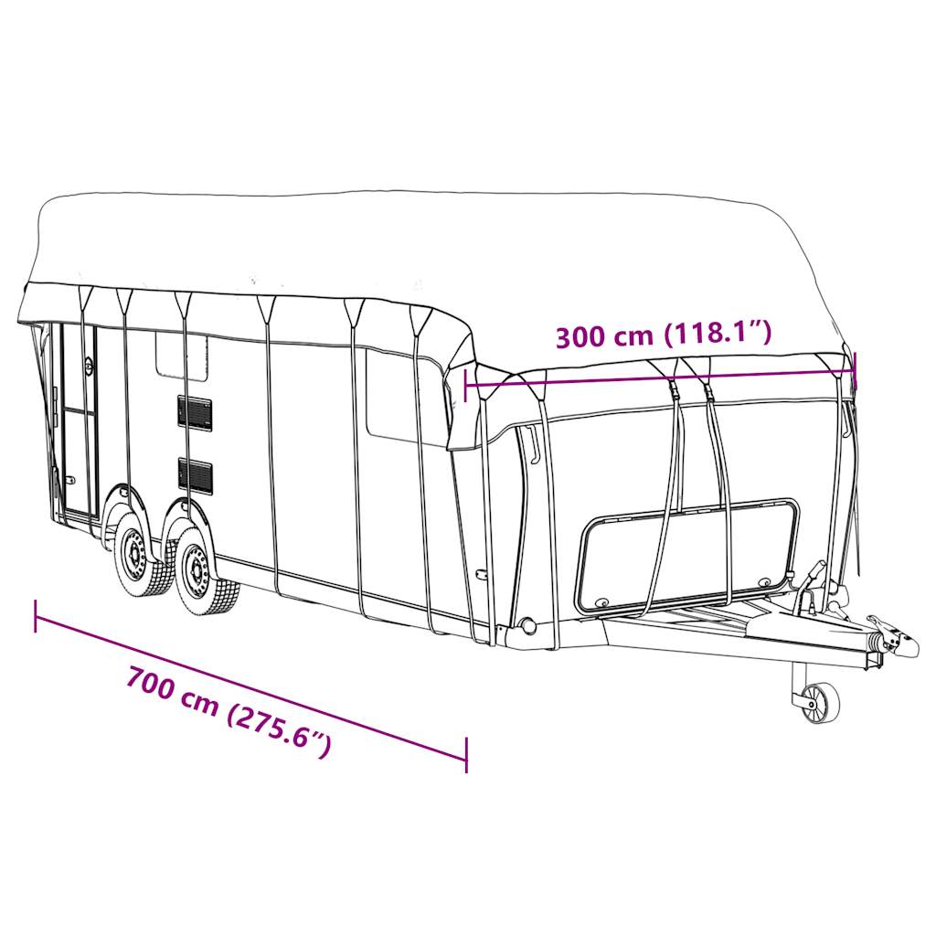 Dachplane für Wohnwagen Grau 700x300 cm Vliesstoff - Premium Kfz-Abdeckplanen  - Just €145! Shop now at homesales4u