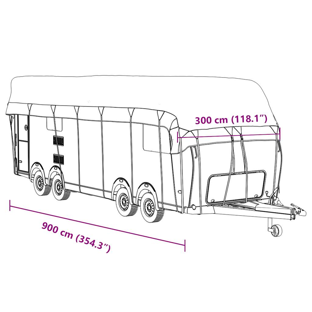 Dachplane für Wohnwagen Grau 900x300 cm Vliesstoff - Premium Kfz-Abdeckplanen  - Just €140.83! Shop now at homesales4u