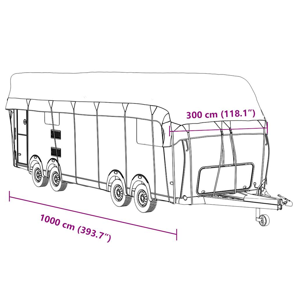 Dachplane für Wohnwagen Grau 1000x300 cm Vliesstoff - Premium Kfz-Abdeckplanen  - Just €136.11! Shop now at homesales4u
