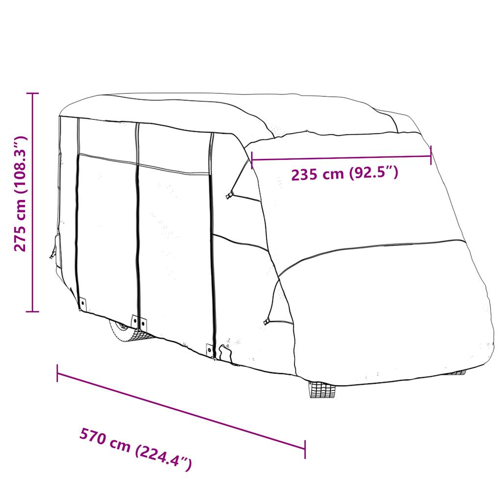 Schutzhülle für Wohnmobil Grau 570x235x275 cm Vliesstoff - Premium Kfz-Abdeckplanen  - Just €235.98! Shop now at homesales4u