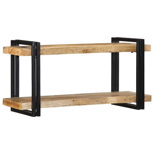 Wandregal 90x33x45 cm Raues Massivholz Mango - Premium Mediaaufbewahrung  - Just €140.65! Shop now at homesales4u