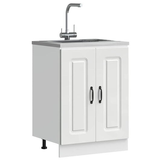 Spülenunterschrank Kalmar Weiß 60x46x81,5 cm Holzwerkstoff - Premium Küchenschränke  - Just €98.07! Shop now at homesales4u