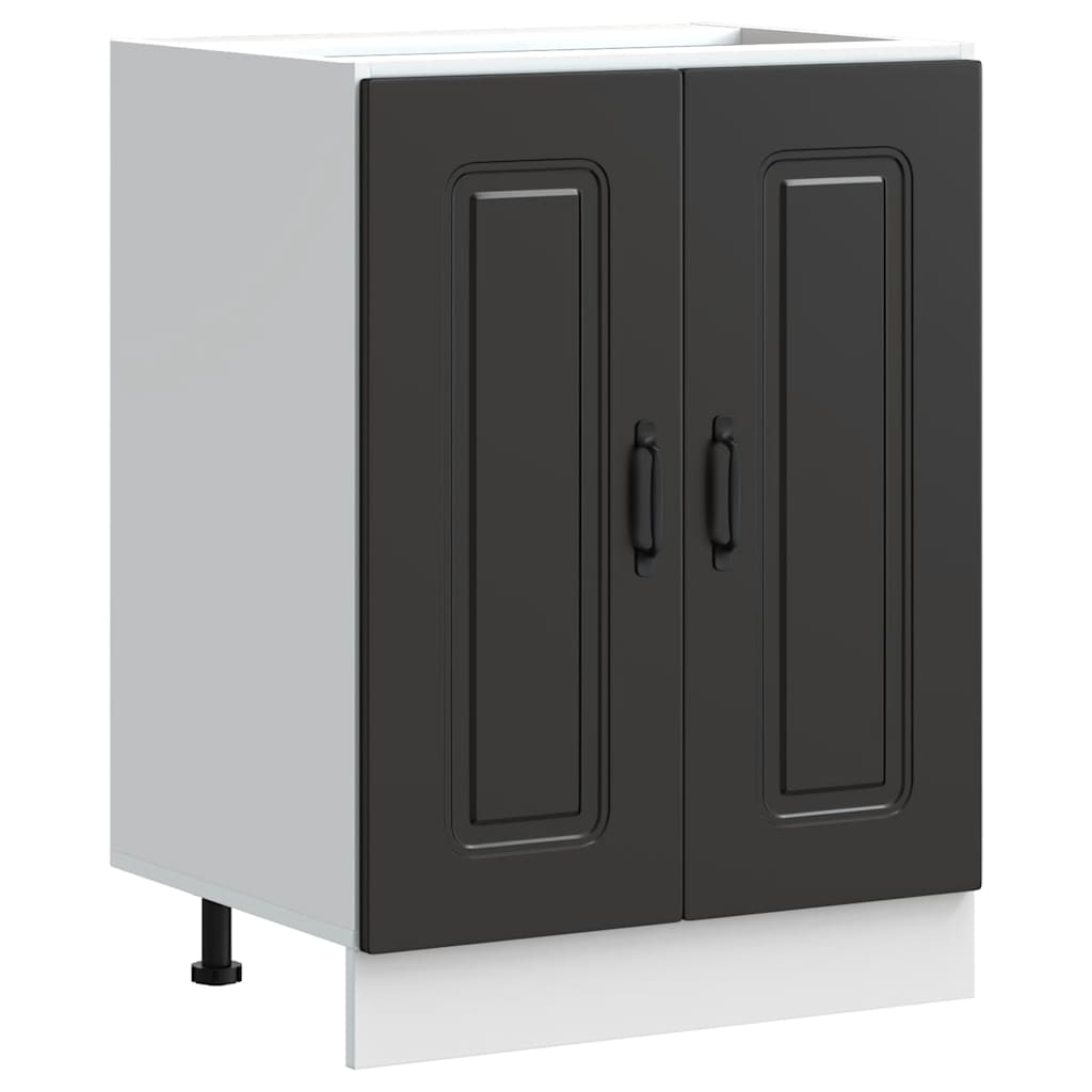Spülenunterschrank Kalmar Schwarz 60x46x81,5 cm Holzwerkstoff - Premium Küchenschränke  - Just €92.29! Shop now at homesales4u