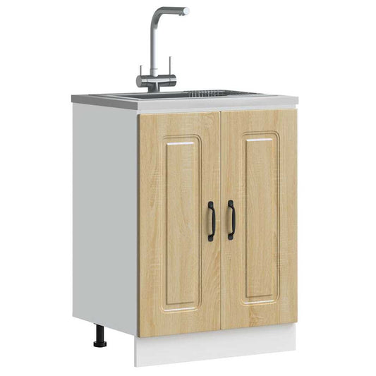 Spülenunterschrank Kalmar Sonoma-Eiche 60x46x81,5 cm - Premium Küchenschränke  - Just €92.25! Shop now at homesales4u