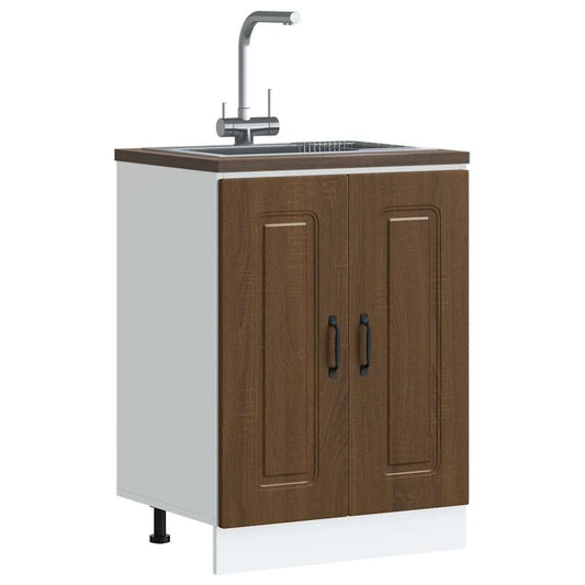 Spülenunterschrank Kalmar Braun Eichen-Optik 60x46x81,5 cm - Premium Küchenschränke  - Just €94.35! Shop now at homesales4u