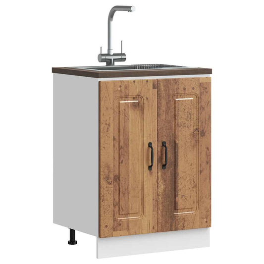 Spülenunterschrank Kalmar Altholz-Optik 60x46x81,5 cm - Premium Küchenschränke  - Just €94.33! Shop now at homesales4u