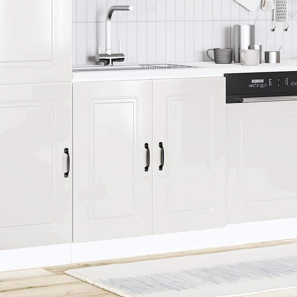 Spülenunterschrank Kalmar Hochglanz-Weiß 80x46x81,5 cm - Premium Küchenschränke  - Just €103.63! Shop now at homesales4u