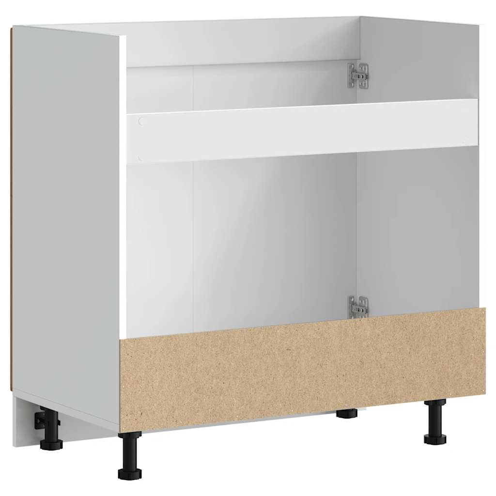 Spülenunterschrank Kalmar Hochglanz-Weiß 80x46x81,5 cm - Premium Küchenschränke  - Just €103.63! Shop now at homesales4u