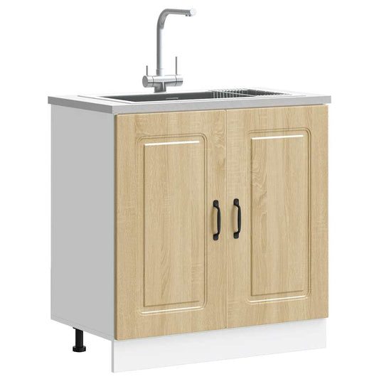 Spülenunterschrank Kalmar Sonoma-Eiche 80x46x81,5 cm - Premium Küchenschränke  - Just €83.37! Shop now at homesales4u