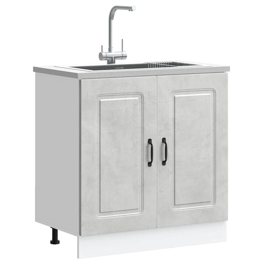 Spülenunterschrank Kalmar Betongrau 80x46x81,5 cm Holzwerkstoff - Premium Küchenschränke  - Just €86.92! Shop now at homesales4u