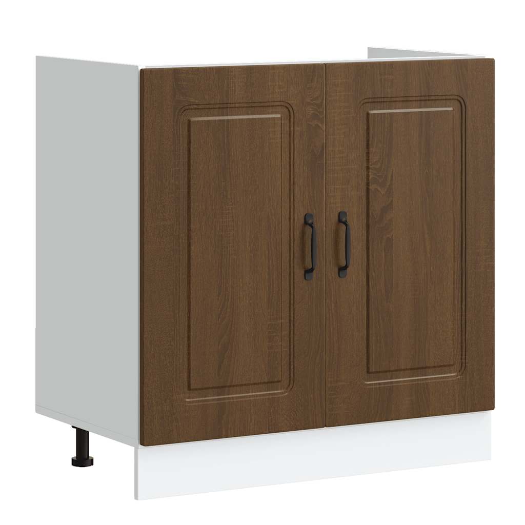Spülenunterschrank Kalmar Braun Eichen-Optik 80x46x81,5 cm - Premium Küchenschränke  - Just €90.11! Shop now at homesales4u