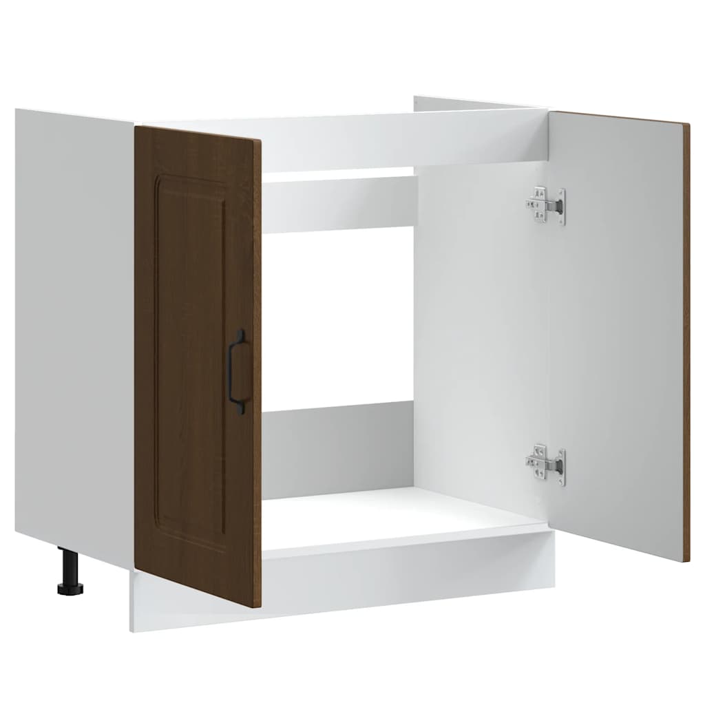 Spülenunterschrank Kalmar Braun Eichen-Optik 80x46x81,5 cm - Premium Küchenschränke  - Just €90.11! Shop now at homesales4u