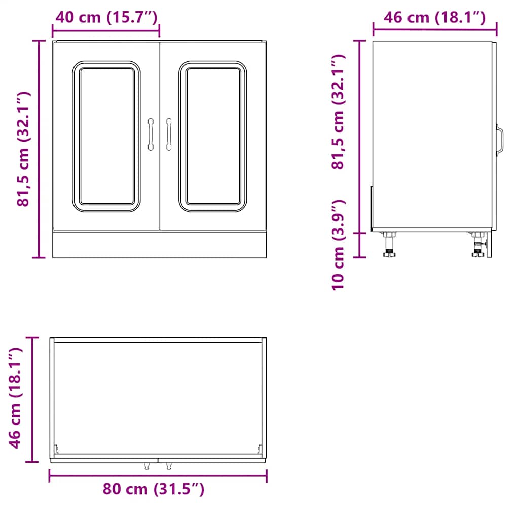 Spülenunterschrank Kalmar Braun Eichen-Optik 80x46x81,5 cm - Premium Küchenschränke  - Just €90.11! Shop now at homesales4u