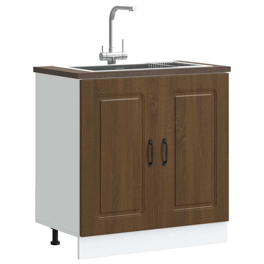 Spülenunterschrank Kalmar Braun Eichen-Optik 80x46x81,5 cm - Premium Küchenschränke  - Just €90.11! Shop now at homesales4u