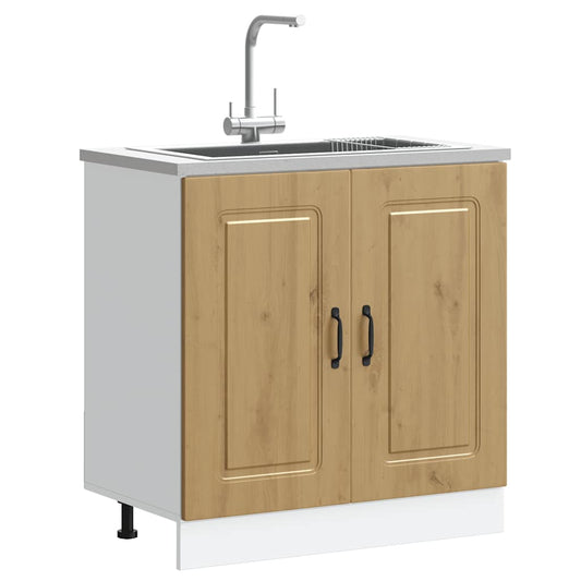 Spülenunterschrank Kalmar Artisan-Eiche 80x46x81,5 cm - Premium Küchenschränke  - Just €90.03! Shop now at homesales4u