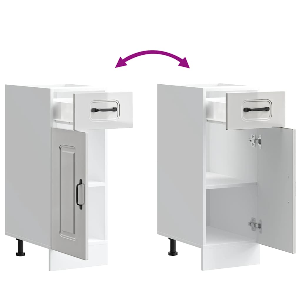 Küchenunterschrank Kalmar Hochglanz-Weiß Holzwerkstoff - Premium Küchenschränke  - Just €87.30! Shop now at homesales4u