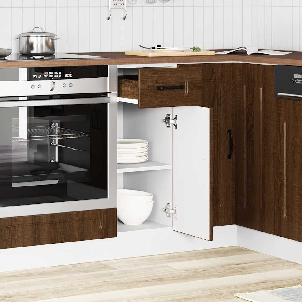 Küchenunterschrank Kalmar Braun Eichen-Optik Holzwerkstoff - Premium Küchenschränke  - Just €71.99! Shop now at homesales4u
