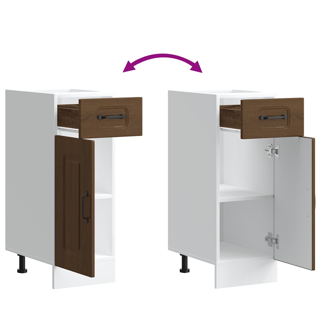 Küchenunterschrank Kalmar Braun Eichen-Optik Holzwerkstoff - Premium Küchenschränke  - Just €71.99! Shop now at homesales4u